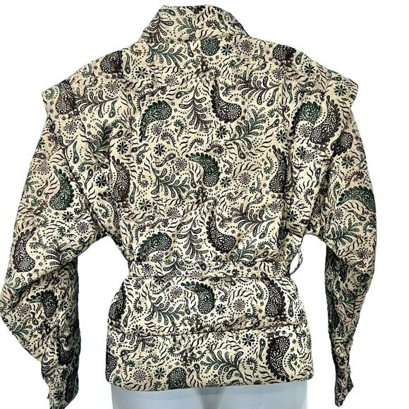 MariaCher Beige Brown Green Paisley Quilted Miranda Jacket Alicante size S NEW - Picture 3 of 15